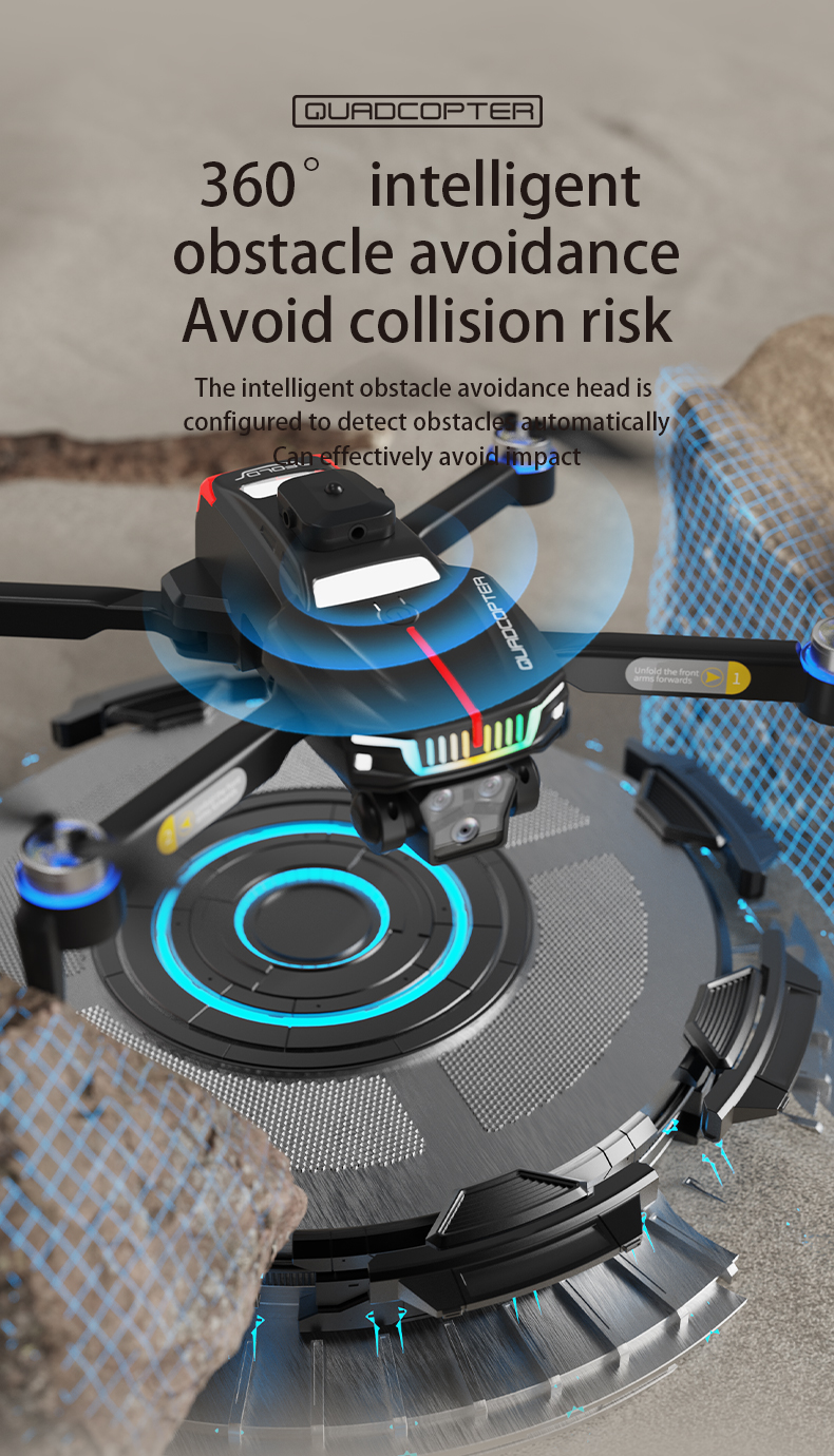 Beginner Mini Drone with 4k HD Dual ESC Camera Optical Flow Positioning Obstacle Avoidance Foldable Quadcopter RC Dron