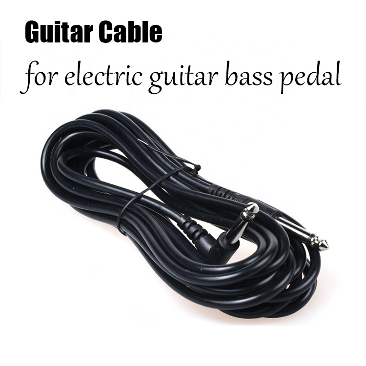 1M 3M 5M Durable 90 Degree Angle to Straight 6.35mm 1/4 TS Jack Instrument Patch Guitar Cable