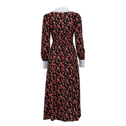 OEM maufactory Print Long Skirt Doll Collars Polyester European American Long Sleeved