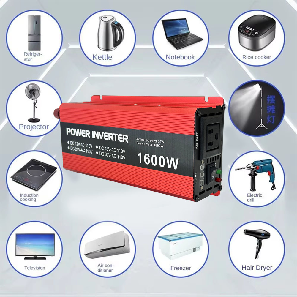 800W 12V 24V 48V 60V to 110V 220V 230V Pure Sine Wave Power Inverter