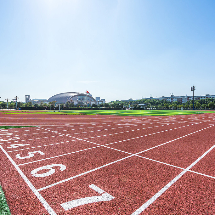 Soundproof Synthetic Sports Flooring Colorful Polyurethane Binder EPDM Rubber Running Track