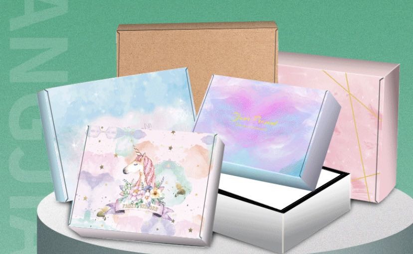 OEM ODM Unicorn Print Corrugated Paper Carton Recycled Colorful Jewelry Box