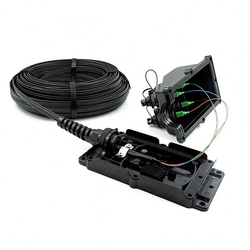 Outdoor Waterproof Fiber Optic Termination Box With Feed Cable 100M 150M 200M