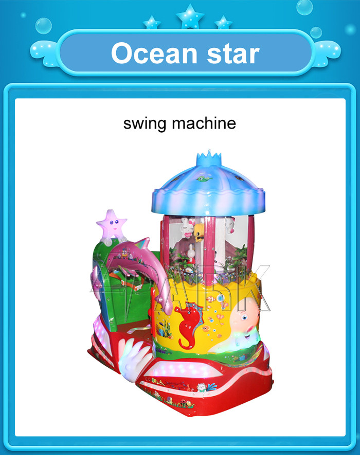 Rocking Kids Coin Operated Game Machine Fiber Glass Material Durable
