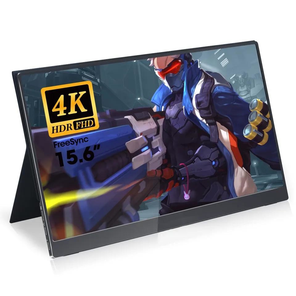 100% Color Gamut Touch 4K Portable External Monitor 15.6 Inch Built in Battery 10000mAh 600 Brightness
