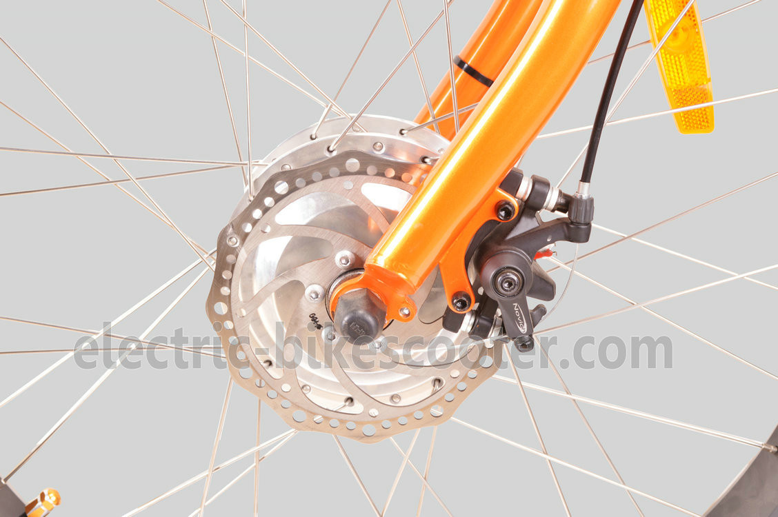 28km/H Fat Tire Cruiser Ebike Front Motor Pedals Assisted Disc Brake