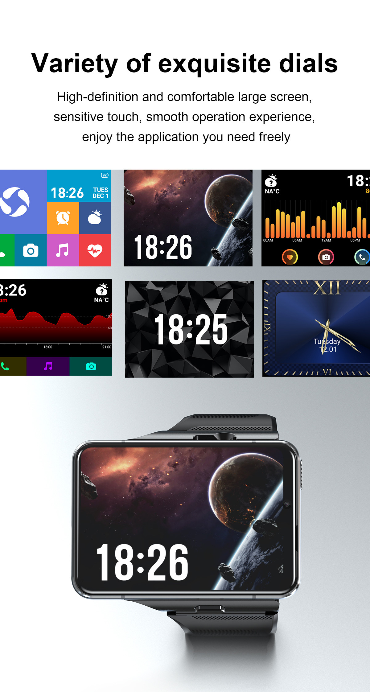 S999 4G Smart Watch 2.88 Inch Android Sim Card Smartwatch With MTK6761 Wifi Video Phone Call
