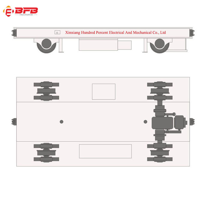 Heavy Load Reel Power Railway Move Electric Rail Flat Cart For Machinery Plant
