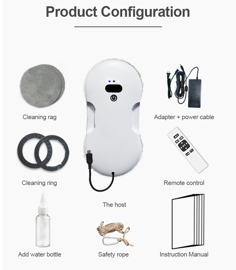 Clean Speed 3 Mins/m2 Huidi Smart Automatic Water Spray Window Cleaning Robot Vacuum