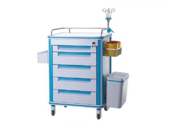 Mute Wheel Anesthesia Hospital Medicine Trolley Aluminum Alloy Frame Emergency