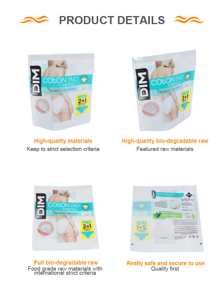 Upright Paper Plastic Composite Bag Environmental Protection For Garment Packaging