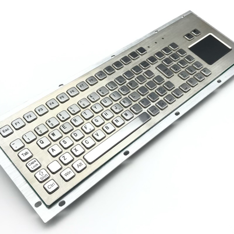 IP65 / IK07 Industrial Stainless Steel Keyboard With Full Functional 2 Keys Touch Pad