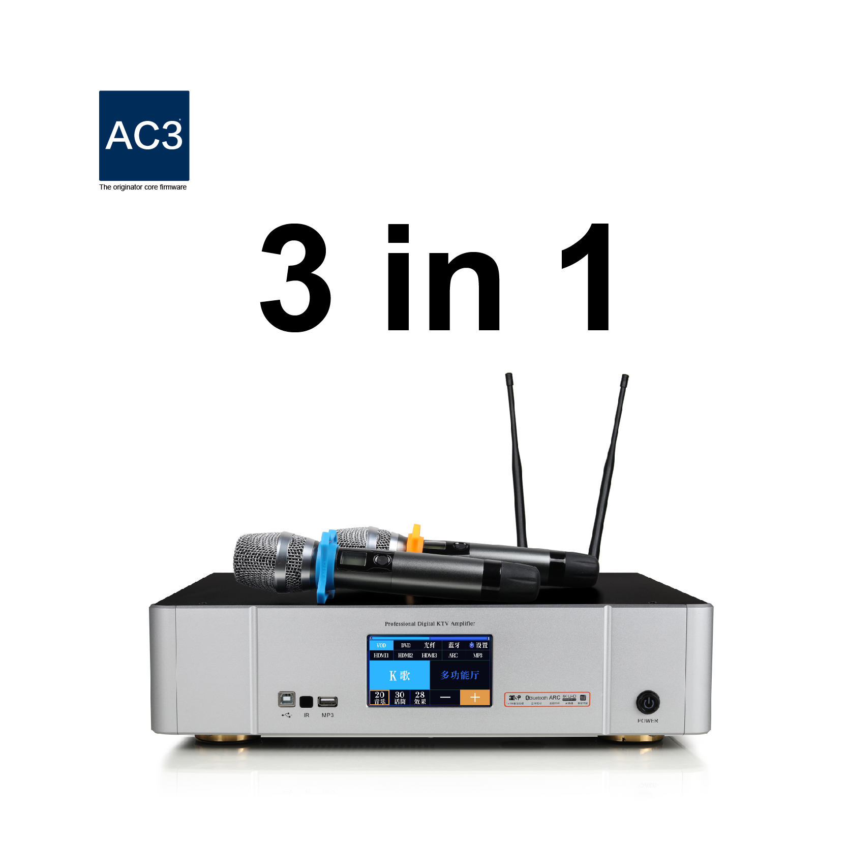 USB Tuning 450W Professional Digital Echo Mixer Power Amplifier