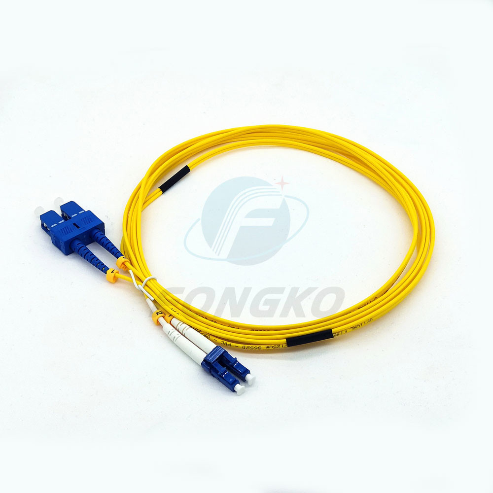 Fiber Patch Cord 3 meters Green Dublex Lc To Sc Fiber Patch Cable Singlemode Duplex Fiber Optic Duplex Lc - Sc patchcor