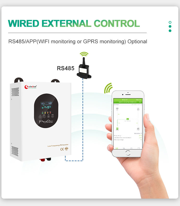1000 watt solar hybrid inverter with rs485 and wifi