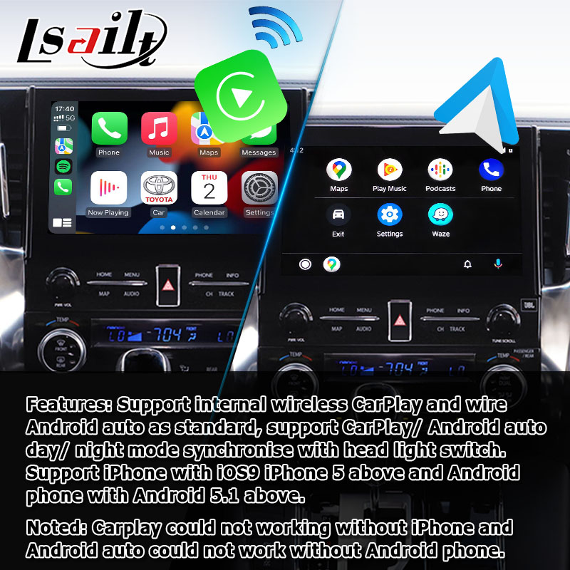 Android auto wireless carplay multimedia interface for Toyota Alphard Vellfire JBL