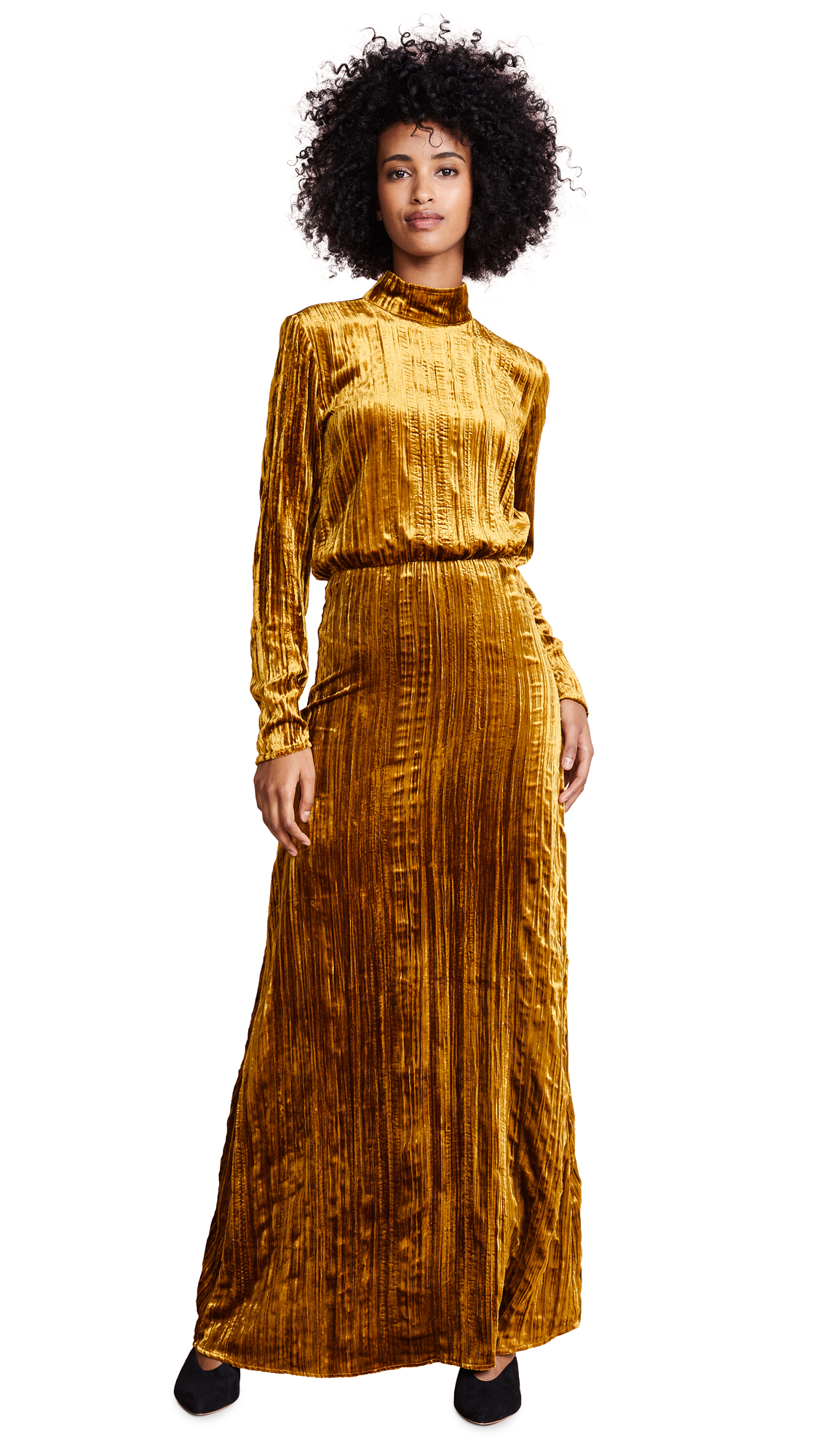 Clothing Fashion Women Maxi Velvet Dress Casual