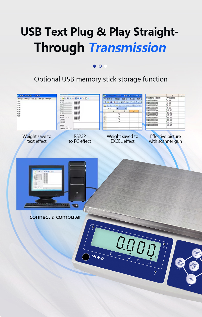 SHWDL-4G 3-30KG Industrial Weighing Scale with LCD Display High Precision Table Scale