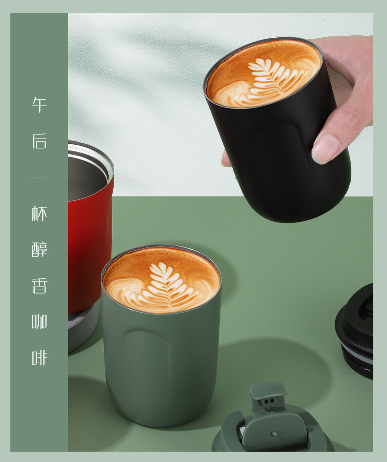 Stainless Steel Coffee Cup Travel Mug Double Wall Vacuum Cup Reusable Tumbler Cup For Car Thermos With Lid For Keep Hot/Ice Coffee