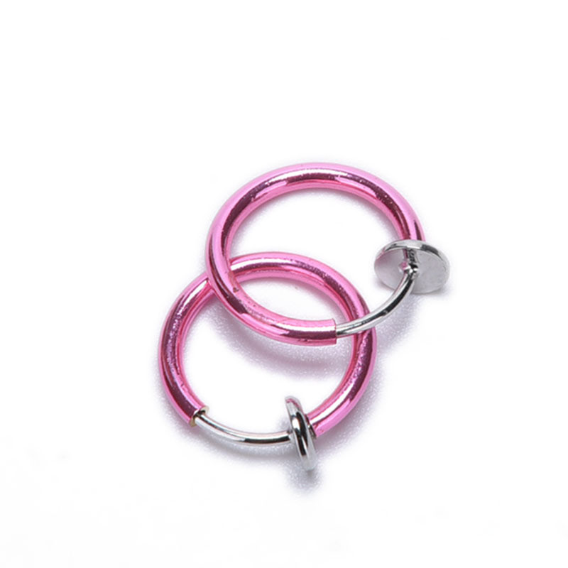 6 Colors New 2 PCS Clip on Boby Nose Lip Ear Fake Piercing Rings Stud Punk Goth False Hoop Earrings Septum