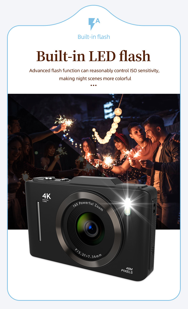 48MP 4K Ultra HD Digital Kamera Video Digital 2.8" Display Autofocus 16X Zoom