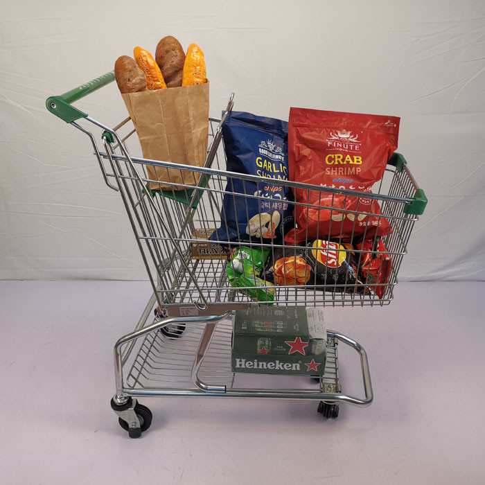 Grocery Market Shopping Trolley 125L American Type Metal Wire Trolley