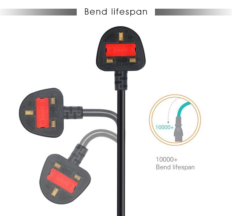 Pure Copper Conductor 1.5m Black Figure 8 Power Cord IEC C7 UK Power Cable