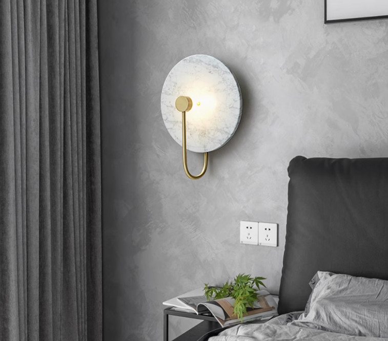 Post-modern simple marble wall lamp living room background wall coffee shop hotel staircase aisle lamp bedroom bedside lamp