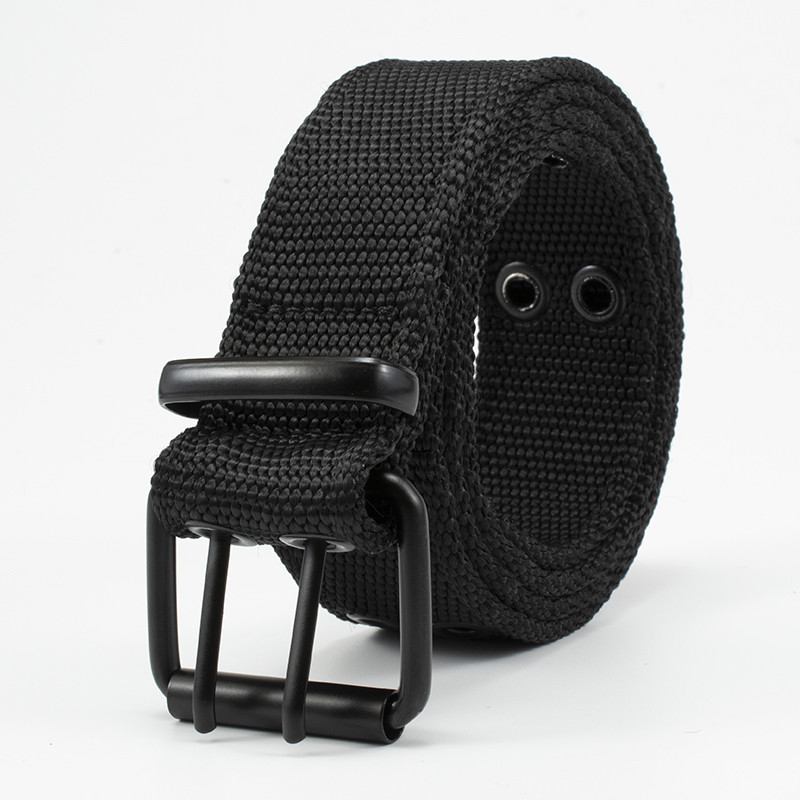 OEM Clip Fabric Web Belt Double Buckle Mens Nylon Web Belts 130cm Jeans