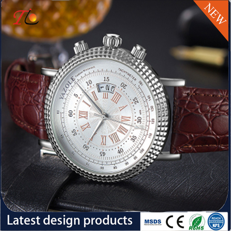 Wholesale PU Leather Watch with Alloy Case and Custom Logo Men's Watch Business Watch Fashion Watch Movement Watch