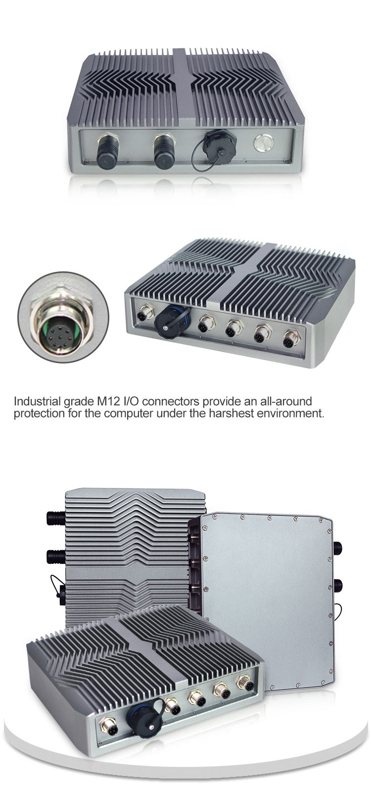 Outdoor IP67 Embedded Linux Fanless Mini Pc , M12 I/O Connectors Industrial Gpu Computer