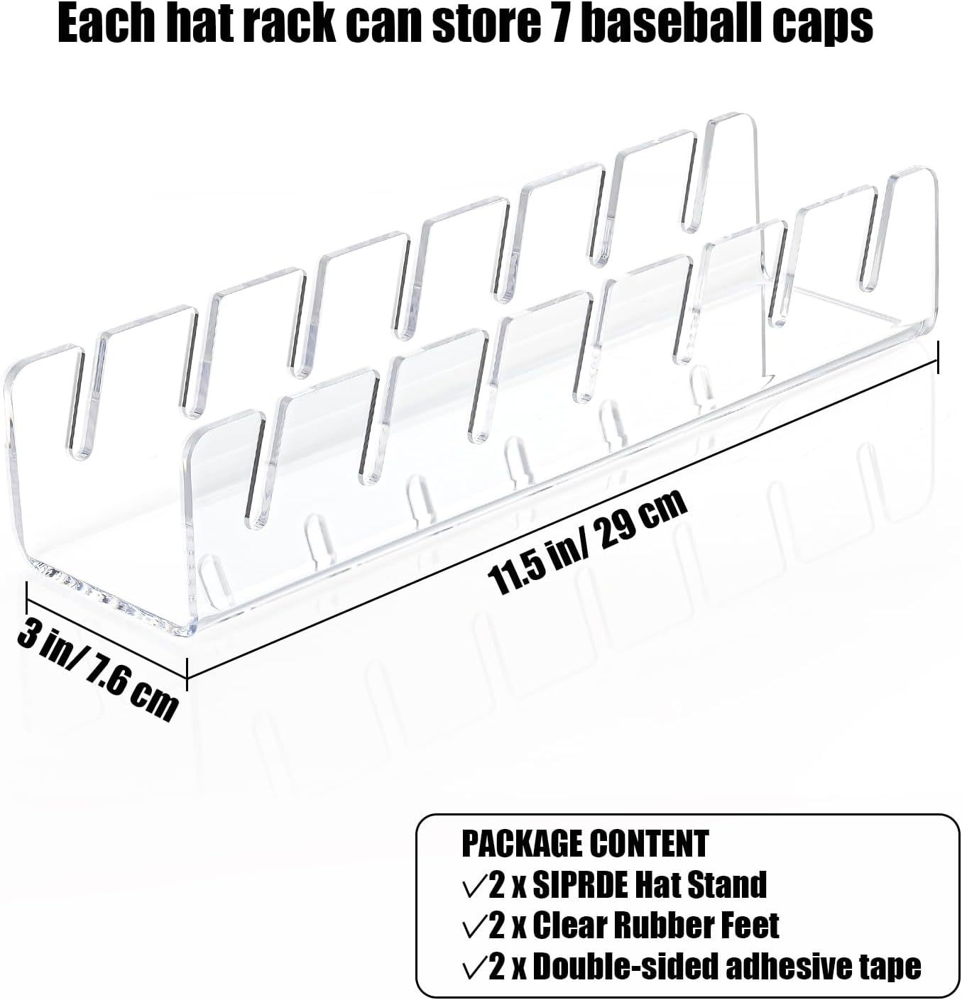 Light Duty Clear Acrylic Display Case Double Sided Clothing Baseball Hat Display Rack