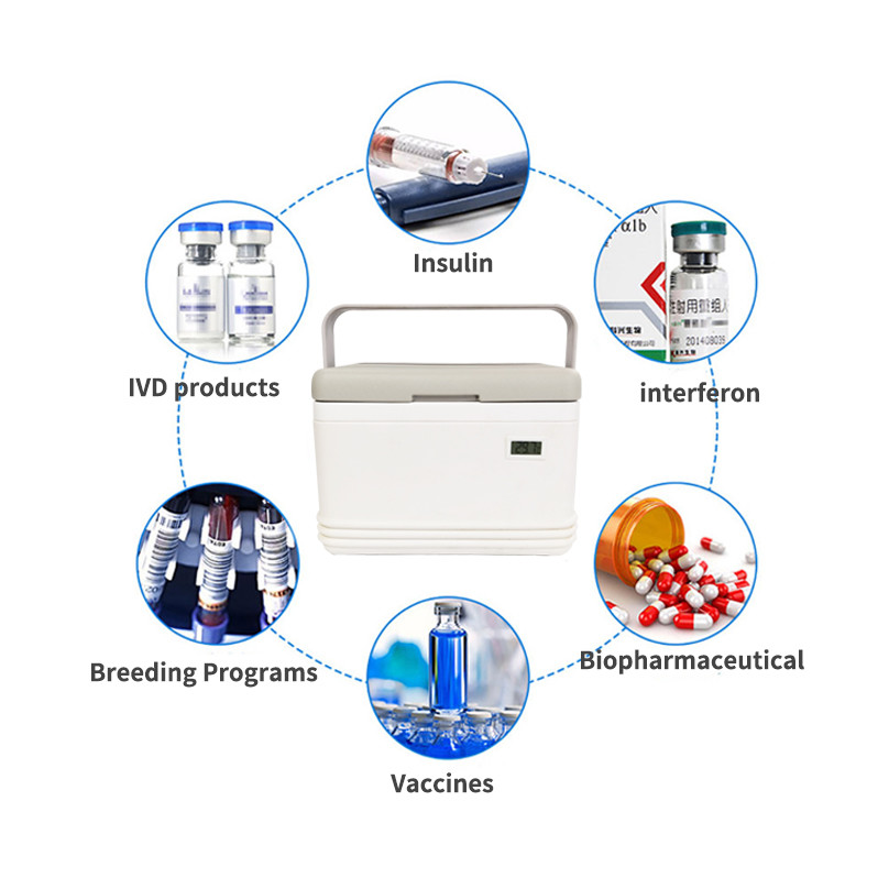 White Medical Cooler Box 8L Medical Cool Box With Thermometer