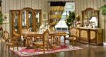 Wooden Carved Flower 6 Seater Dining Table And Chairs ISO14001 European Antique