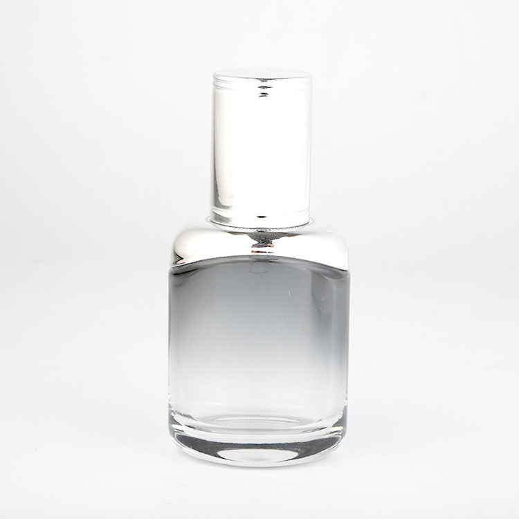 Silver Shoulder Glass Cream Jars Oval Glass Container Silkscreen Printing Logo