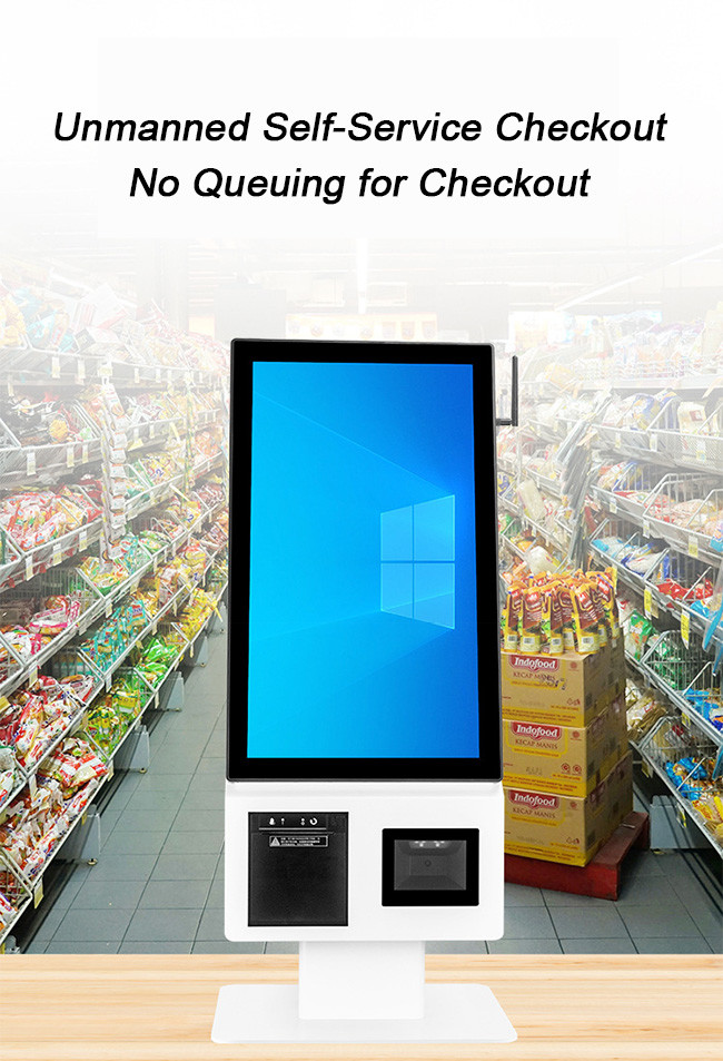 21.5" Customer Service Kiosk Touch Screen Foodservice Kiosk Self Ordering