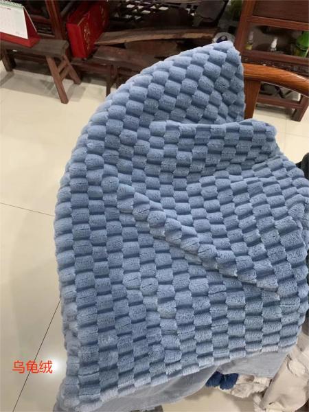 Black Blue Fluffy Blanket Fabric Material