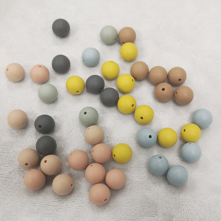 Round Shaped Food Grade BPA Free Soft Baby Teething Silicone Loose Beads