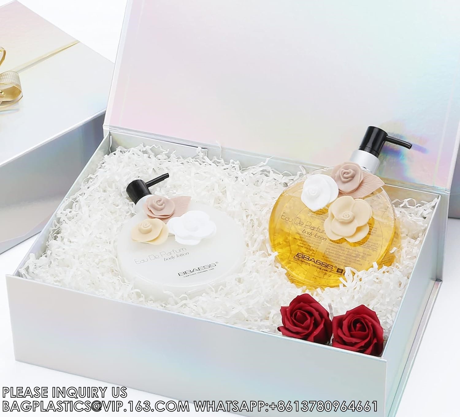 Holographic Silver Gift Boxes, Large Gift Boxes With Lids,Magnetic Closure Gift Boxes Presents, Bridesmaid Proposal