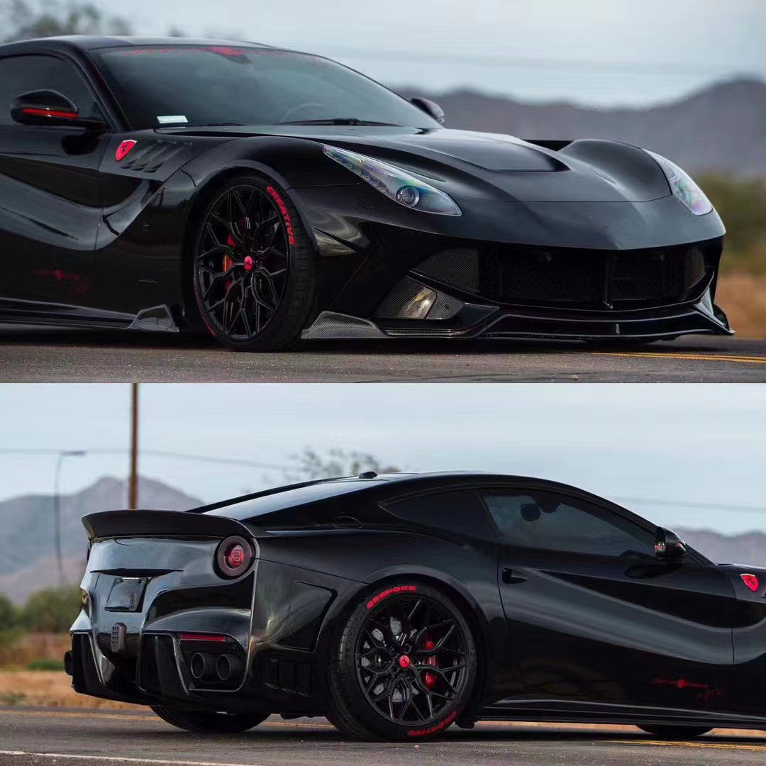 For Ferrari F12 Carbon Fiber Body Kit F12 Upgrades the SVR-style Front and Rear Bumper Spoilers With Hood Fenders