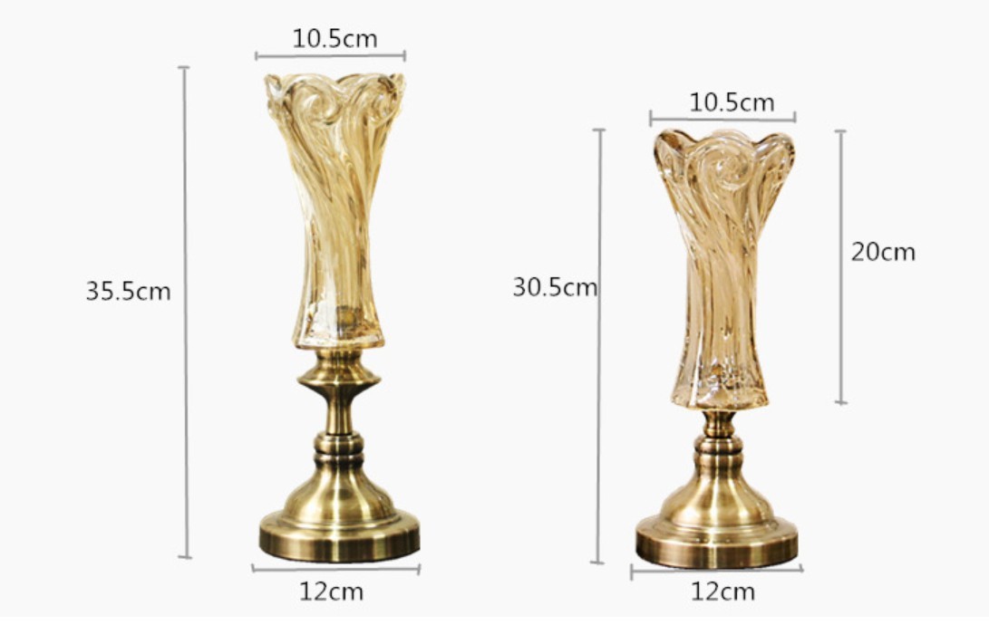 Classical Crystal Glass Transparent Vase Flower Display Glass Vase