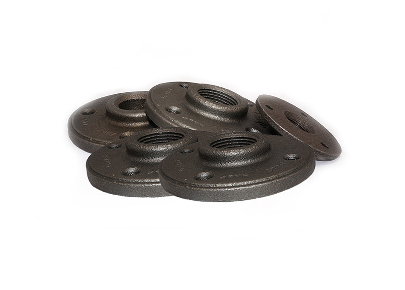 Customized Npt Malleable Cast Iron Fittings / 3/4 Inch Black Malleable Floor Flange