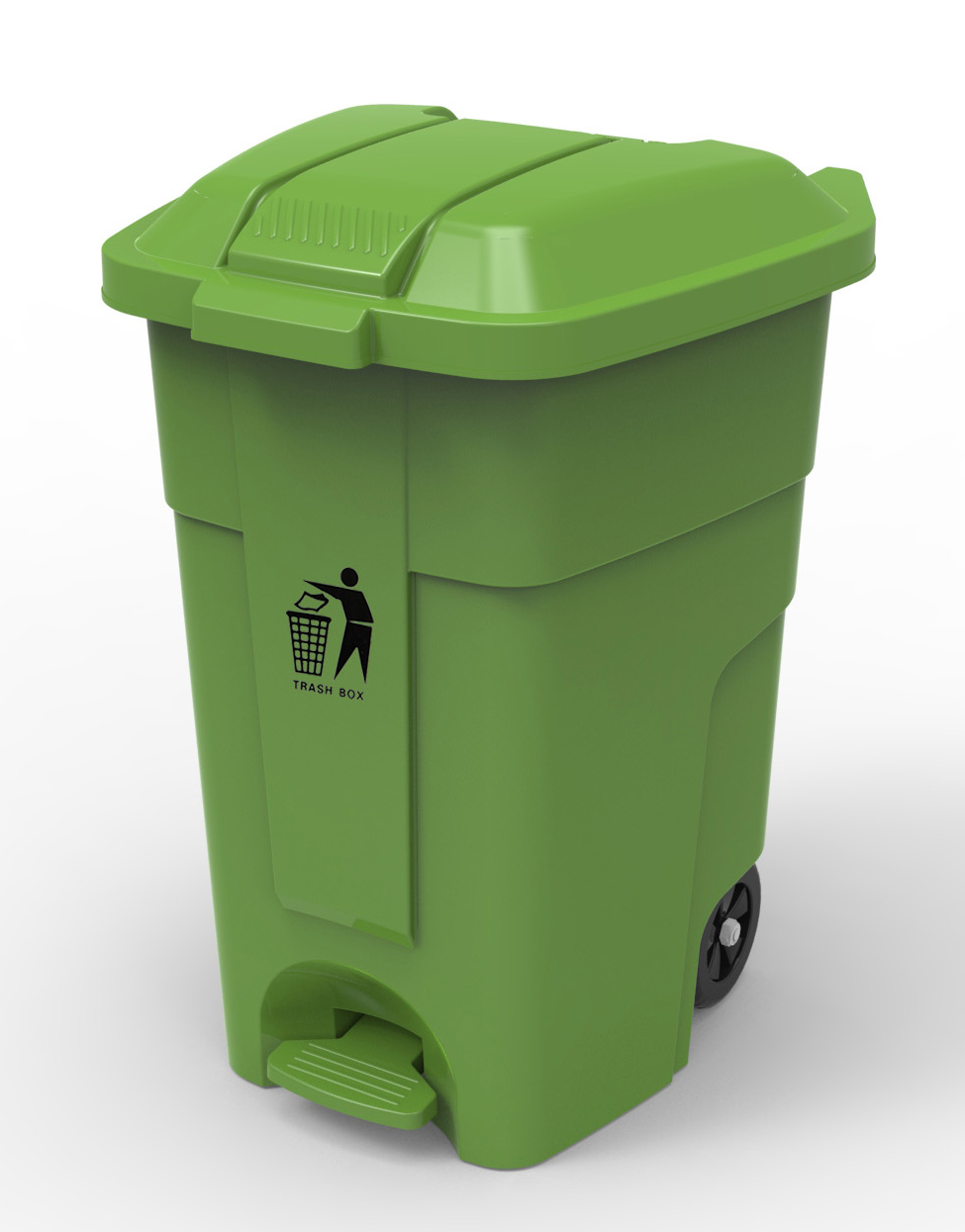 70 liter out door recycling plastic waste bin with foot pedal