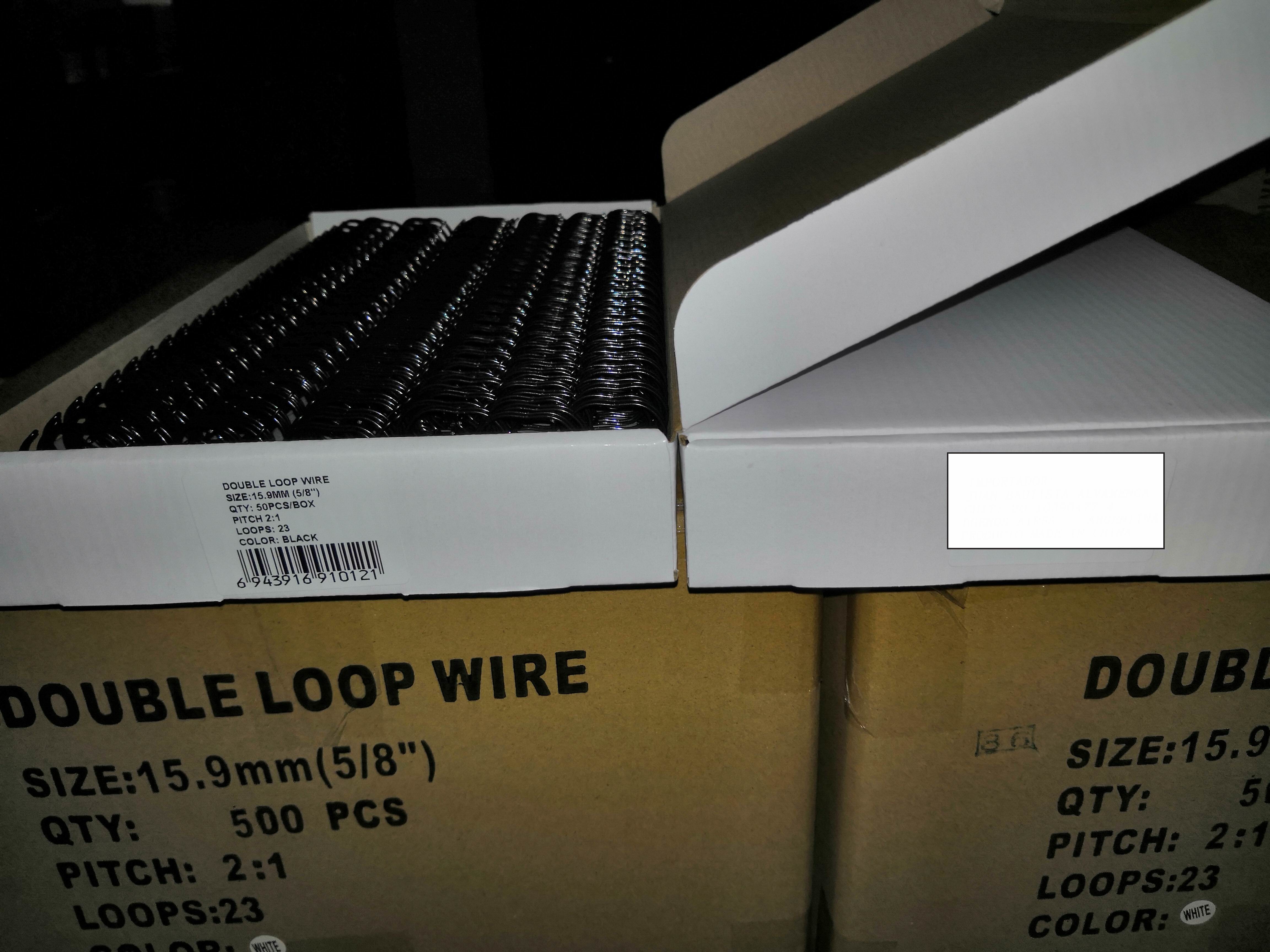 Nylon-Coated double Wire-0 Double Loop Spiral O Double Loop Binding Wire Twin Ring Loop Wire in spools & Pre cut boxes