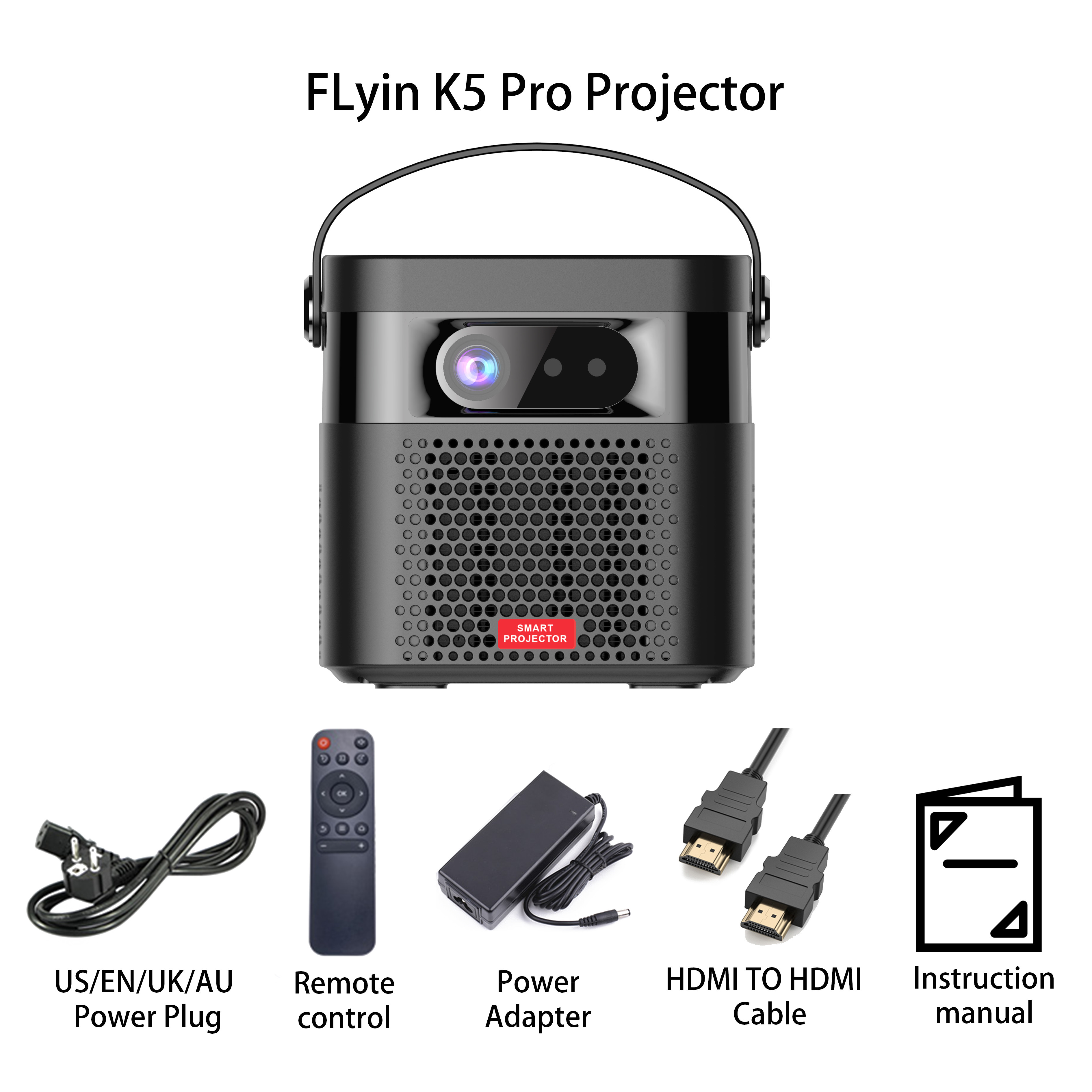 350 ANSI Lumen Portable DLP Projector Android 9.0 4K Video Decoding