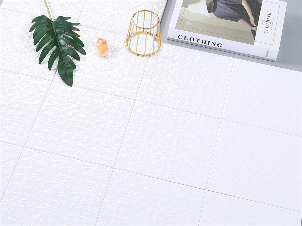 White 200x200mm Wall Tile For Living Room And Eco-Friendly Ceramic Rustic Tiles For Kitchen