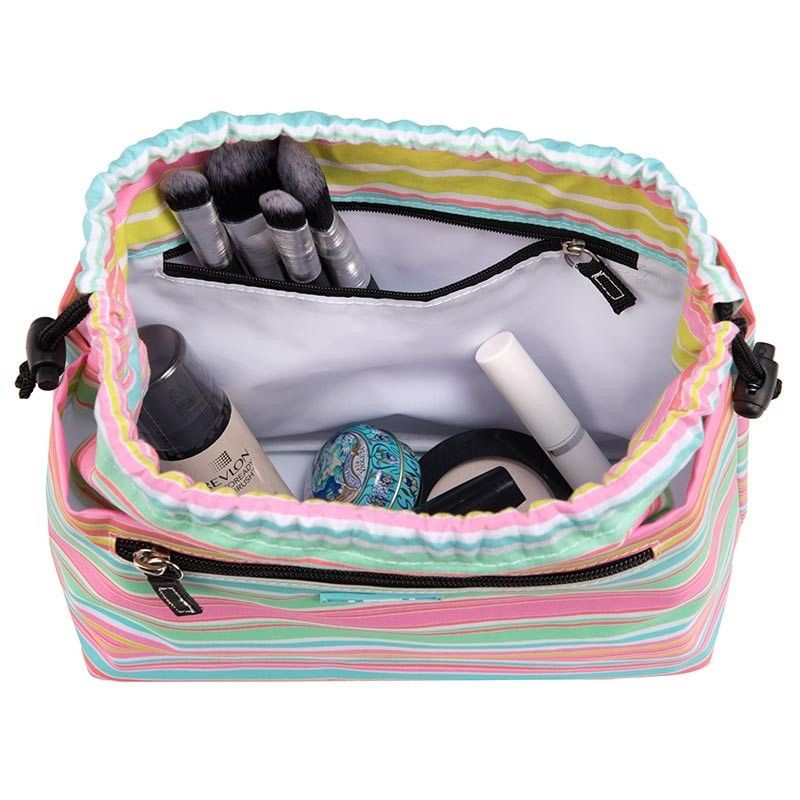 Makeup & Cosmetic Bag, Cinch-Top Closure, 4 Open Pockets, Water Resistant