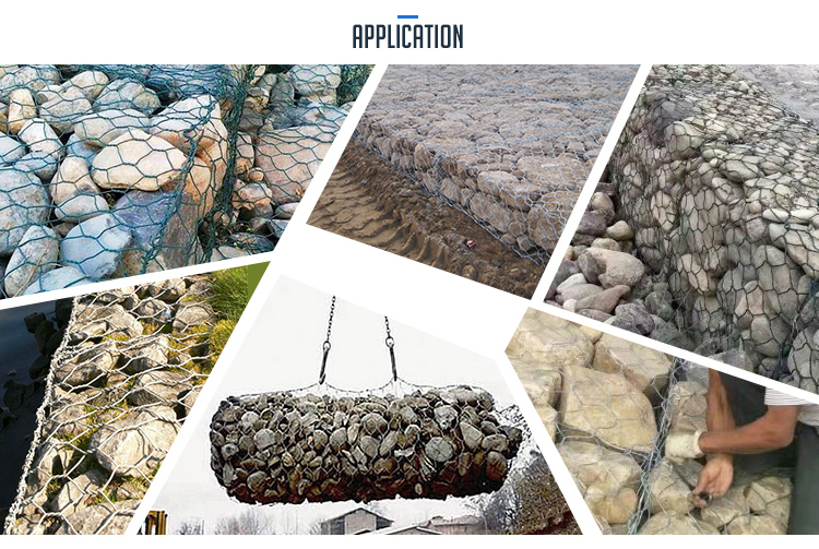 80 X 100 Mm Crimped Gabion Fence System / Woven Gabion Baskets