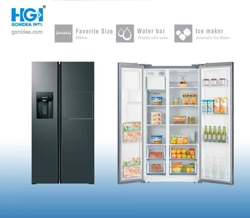 HGI 70in French Door Refrigerator With Water Dispenser Digital Inverter 587 Ltr