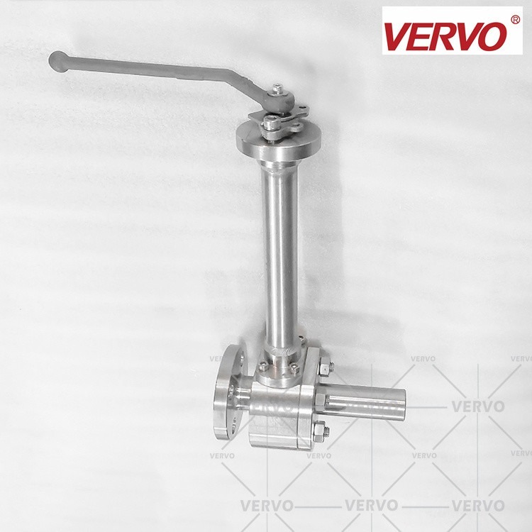 Forged Two Piece Low Temperature Extension Rod Liquid Nitrogen Pressure Plate Type With Locking device Ball Valve